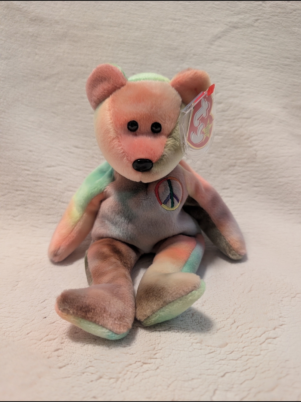 1996 Ty Beanie Baby Multicolor Bear - Peace